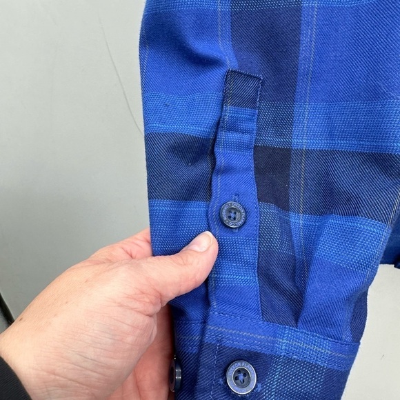 DIXXON Dawson blue gorpcore polyester unisex workwear oversized flannel XS - Picture 4 of 12